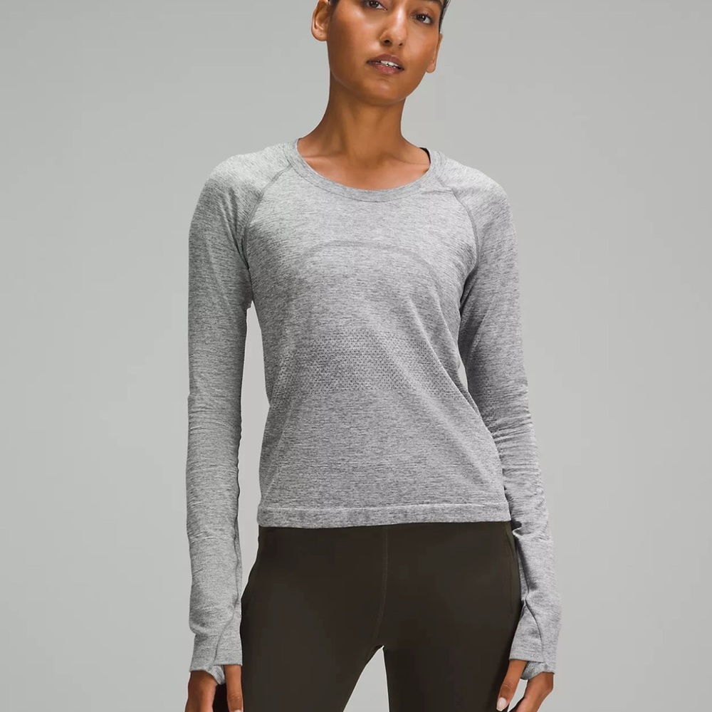 Lululemon Swiftly Tech Long-Sleeve Shirt 2.0 - Slate/White